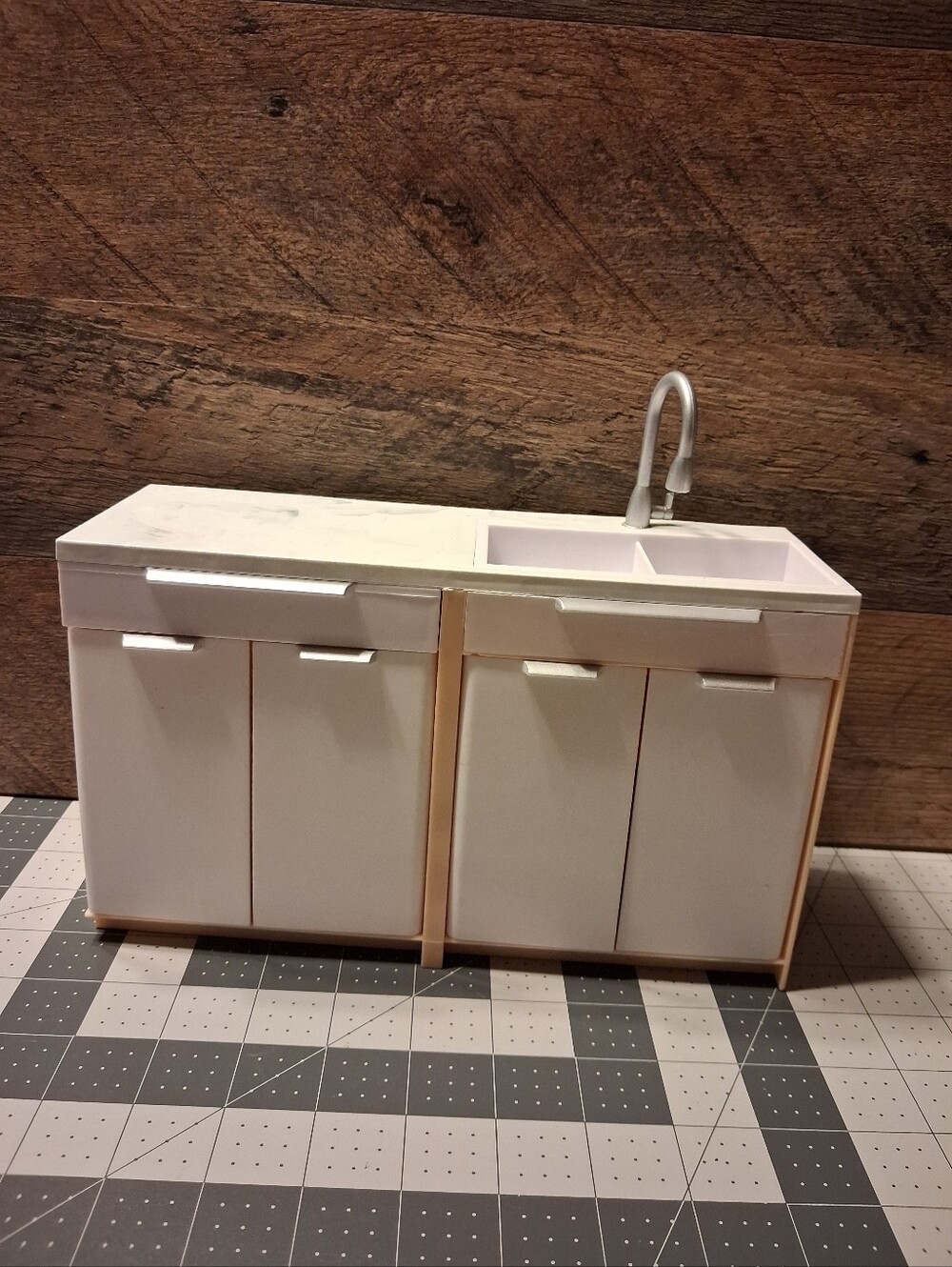 White Kids Toy Play Kitchen Sink with Faucet
